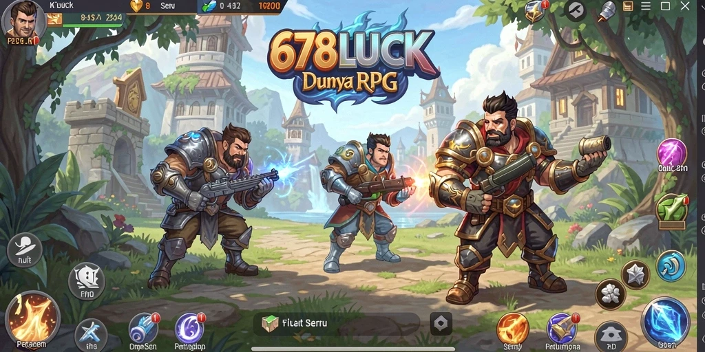 Screenshot 678LUCK menampilkan aksi seru dalam gameplay RPG.