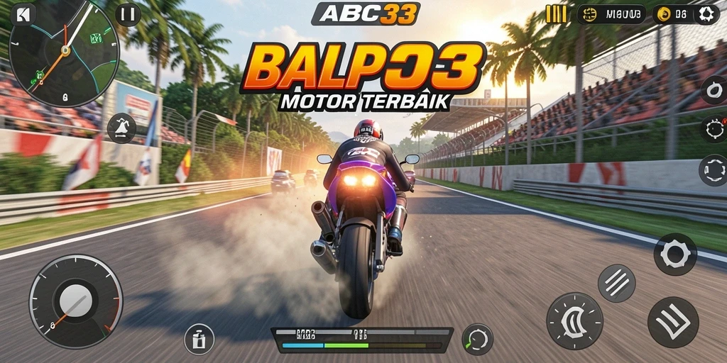 Screenshot menampilkan aksi balap motor yang mendebarkan dan grafik yang tajam.