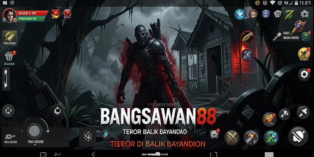 Screenshot gameplay BANGSAWAN88 yang menampilkan suasana Horror yang mencekam.