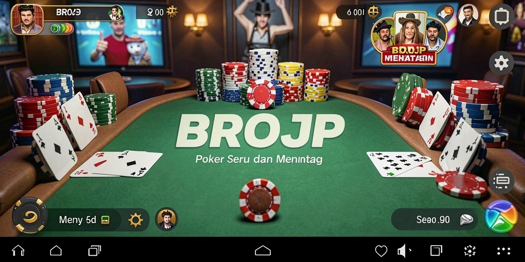 Tampilan gameplay BROJP menampilkan aksi poker yang mendebarkan.