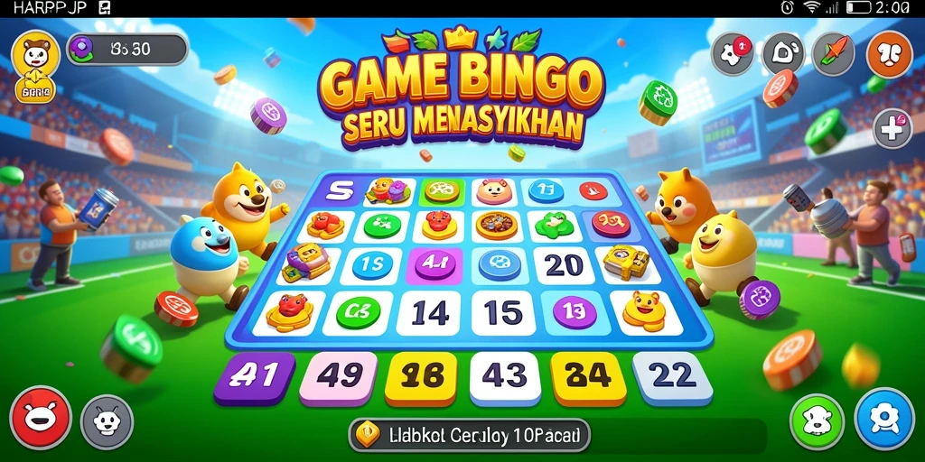 Tangkapan layar gameplay HARAPJP dengan suasana Bingo yang seru.