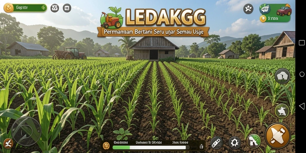 Tangkapan layar <strong>LEDAKGG</strong> menampilkan gameplay bertani yang menarik dan interaktif.