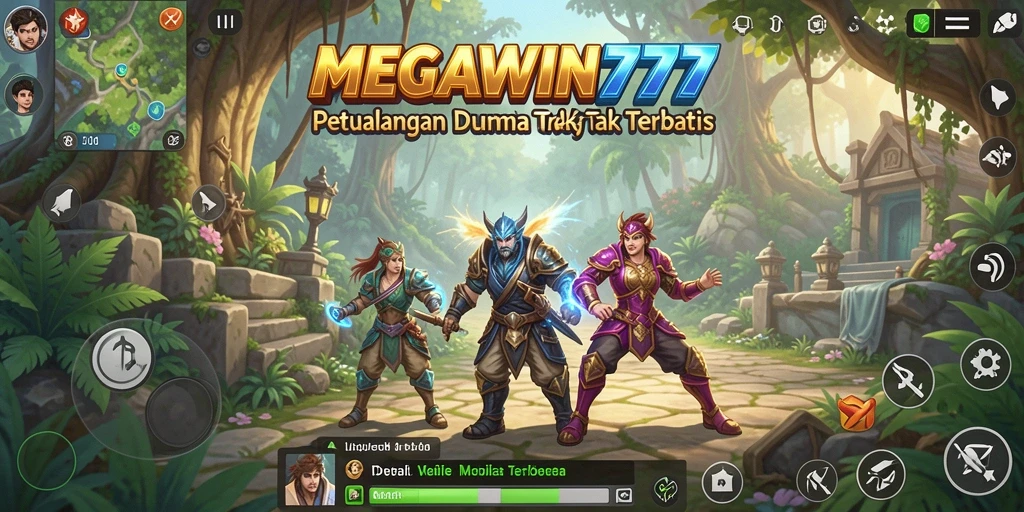 Screenshot MEGAWIN777 menunjukkan keindahan dunia terbuka yang menakjubkan.