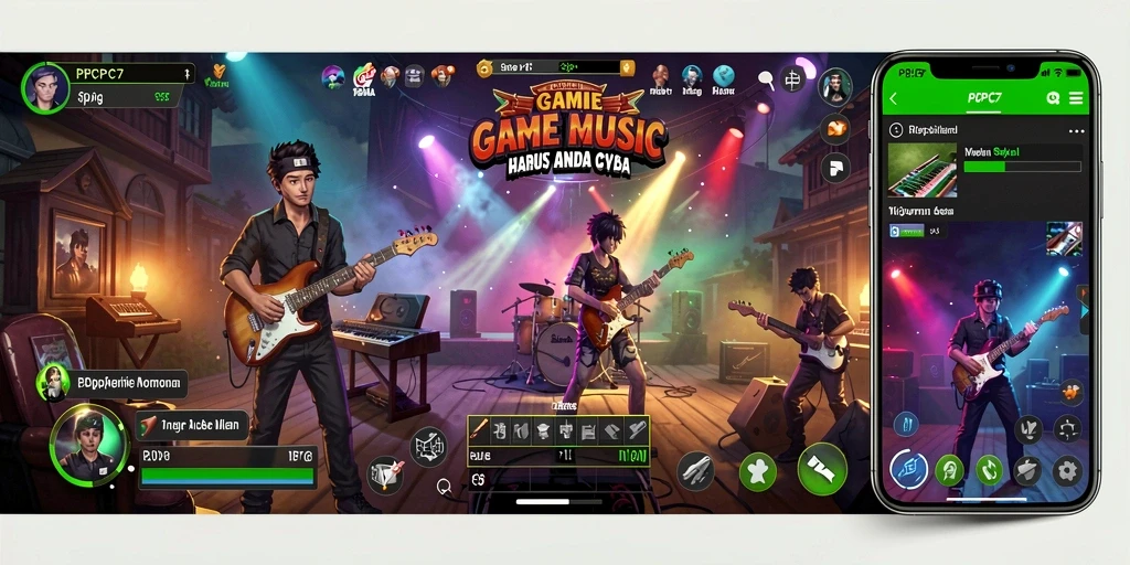 Tampilan gameplay PCPC7 yang mengasyikkan dan penuh musik.