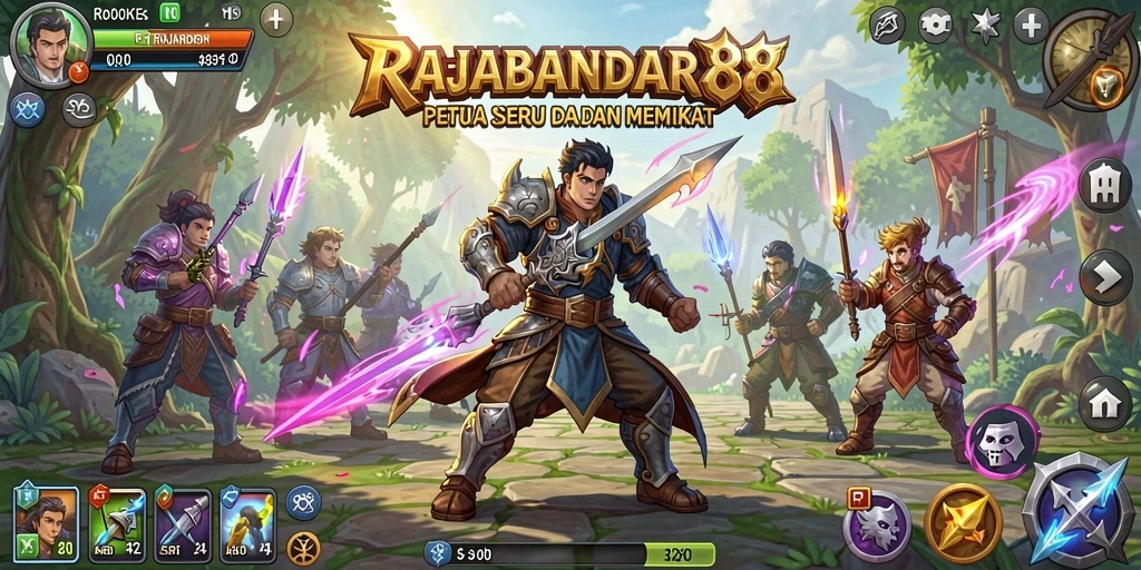 Tampilan menyenangkan dari gameplay RPG RAJABANDAR88.