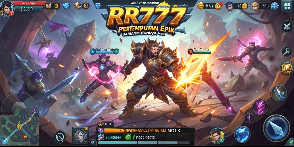 Tangkapan layar gameplay menampilkan pertempuran seru di arena MOBA.