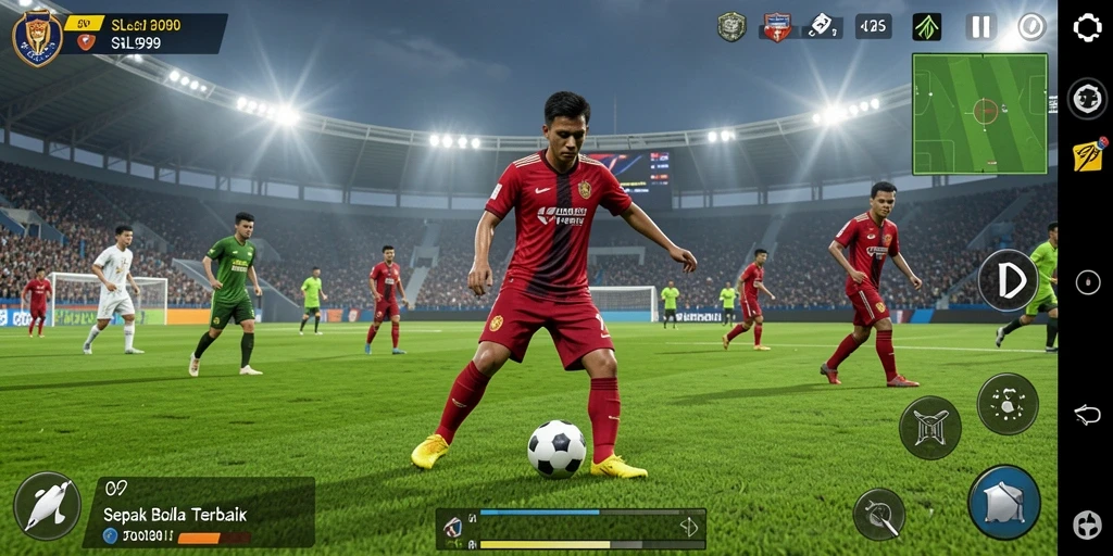 Tampilan gameplay SL999 yang menegangkan dengan aksi sepak bola nyata.