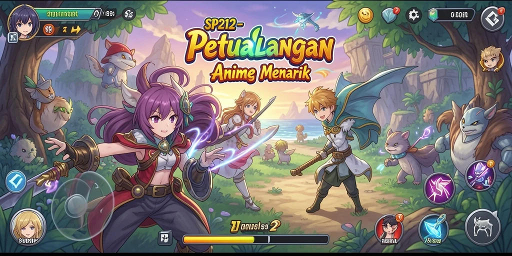 Tampilan gameplay SP212 yang menarik dengan karakter Anime.