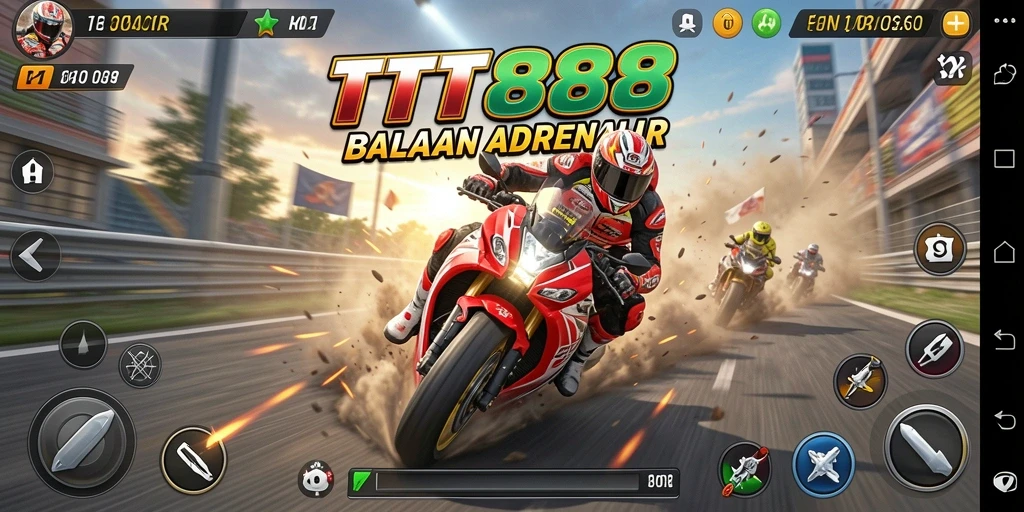 Gameplay seru dan mendebarkan di TTT888 saat balapan motor.
